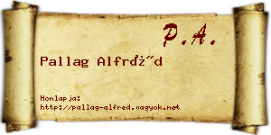 Pallag Alfréd névjegykártya